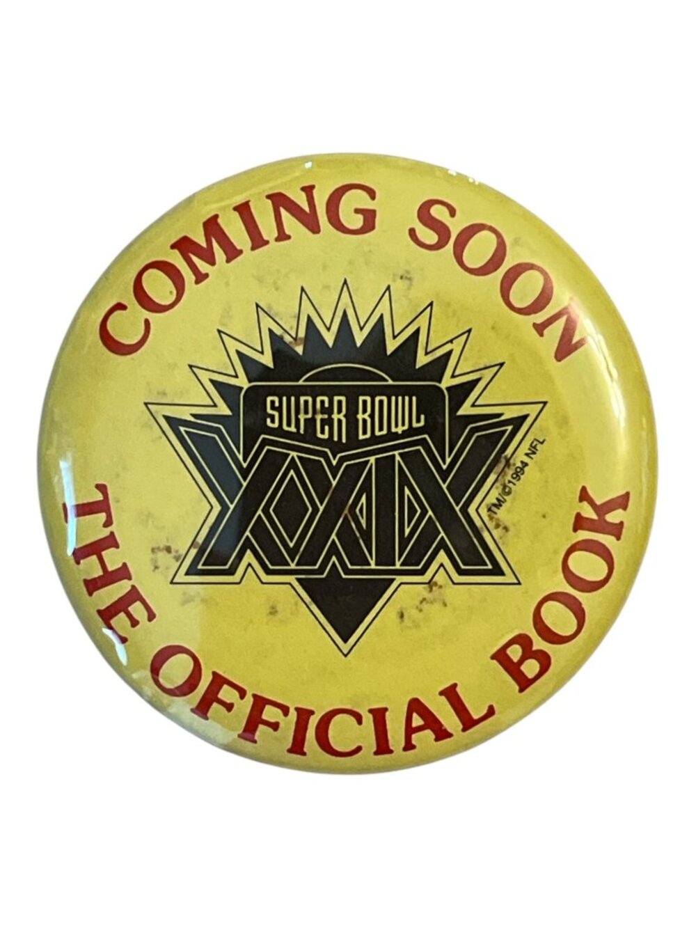 1994 NFL Super Bowl XXIX Official Book Promo Pinback Button 3" Vintage